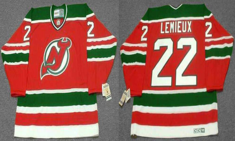 2019 Men New Jersey Devils #22 LeMieux red CCM NHL jerseys